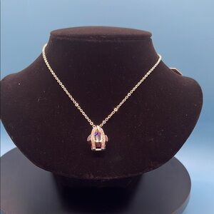 #R41. Charter Club Elegant Gold and Purple Pendant Necklace